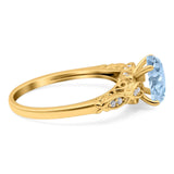 Oval Natural Stone Leaf Design Ring