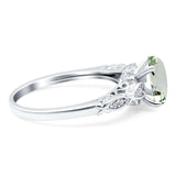 Oval Natural Stone Leaf Design Ring