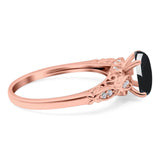 Oval Natural Stone Leaf Design Ring