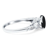 Oval Natural Stone Leaf Design Ring