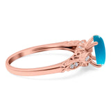 Oval Natural Stone Leaf Design Ring