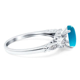Oval Natural Stone Leaf Design Ring