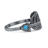 Oxidized Feather Ring