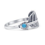 Oxidized Feather Ring