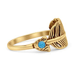 Oxidized Feather Ring