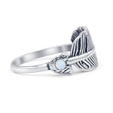 Oxidized Feather Ring