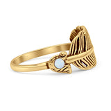 Oxidized Feather Ring