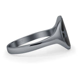 Oxidized Star & Moon Ring