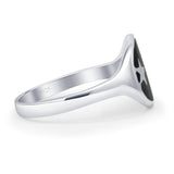 Oxidized Star & Moon Ring