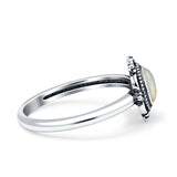 Oxidized Beaded Flower Oxidized Ring