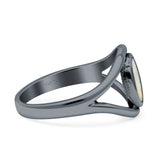 Oxidized Split Shank Oxidized Ring