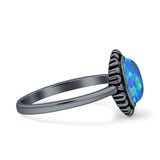 Oxidized Heart Solitaire Oxidized Ring