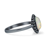 Oxidized Heart Solitaire Oxidized Ring