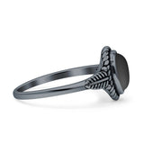 Twisted Rope Leaf Oxidized Ring