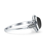 Twisted Rope Leaf Oxidized Ring