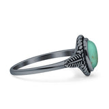 Twisted Rope Leaf Oxidized Ring