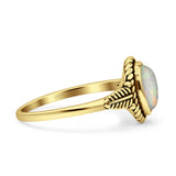 Twisted Rope Leaf Oxidized Ring