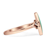 Art Deco Marquoise Oxidized Turquoise Vintage Style Ring 925 Sterling Silver