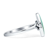 Art Deco Marquoise Oxidized Turquoise Vintage Style Ring 925 Sterling Silver