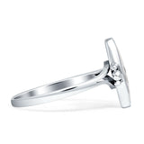 Art Deco Marquoise Oxidized White Buffalo Turquoise Vintage Style Ring 925 Sterling Silver