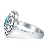 Oxidized Heart Turquoise Filigree Ring