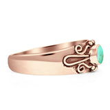 Oval 7mm Turquoise Oxidized Filigree Celtic Ring 925 Sterling Silver