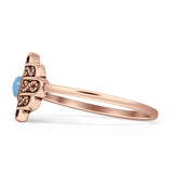 Round Mother Of Pearl Hamsa Hand Ring