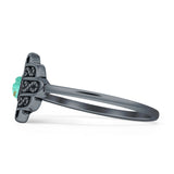 Round Turquoise Hamsa Hand Ring