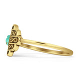 Round Turquoise Hamsa Hand Ring