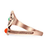 Adjustable Floral Cross Ring