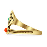Adjustable Floral Cross Ring