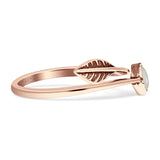 Round 10mm Moonstone Twisted Rope Feather Ring Oxidized 925 Sterling Silver
