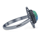 Oxidized Cocktail Ring