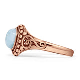 Oxidized Oval Larimar Twisted Ring