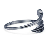 Oxidized Feather Ring