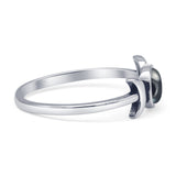 Oxidized Moon Ring