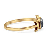 Oxidized Moon Ring