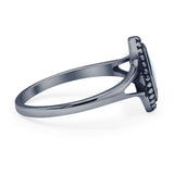 Marquise Lab Created White Opal Ring