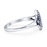 Marquise Lab Created White Opal Ring