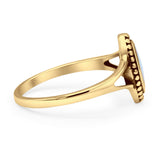 Marquise Lab Created White Opal Ring