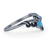 Oxidized Mushroom Chevron Ring