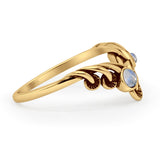 Oxidized Mushroom Chevron Ring