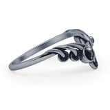 Oxidized Mushroom Chevron Ring