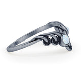 Oxidized Mushroom Chevron Ring