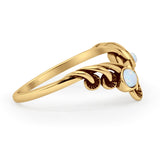 Oxidized Mushroom Chevron Ring
