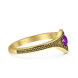 Beaded Halo Chevron Ring