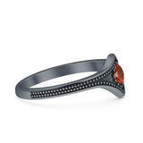 Beaded Halo Chevron Ring