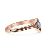 Beaded Halo Chevron Ring