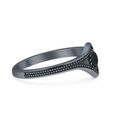 Beaded Halo Chevron Ring