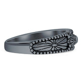 Oxidized Floral Filigree Beaded Band